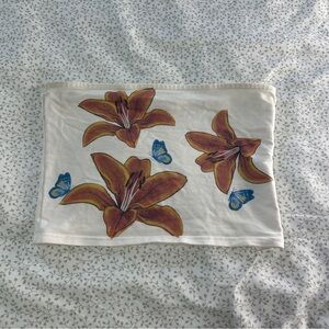 Edikted Tigerlily Tube Top | Orange/Multicolor | Size S | Like New